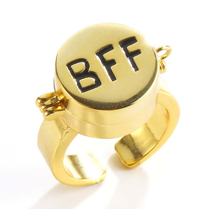 Wholesale friendship best friend ring cute openable ring JDC-RS-FuS004