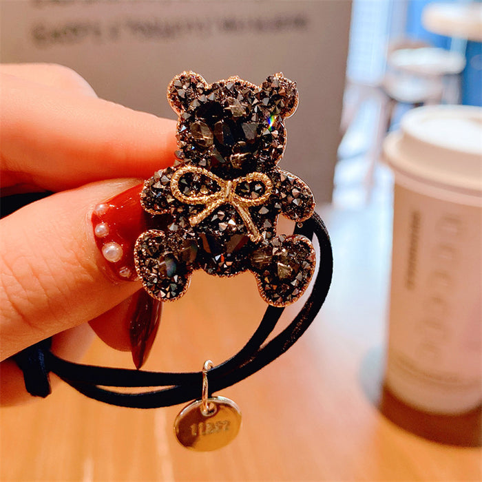 Wholesale heavy industry rhinestone bear hair rope hair accessories  (M) JDC-HS-DH002