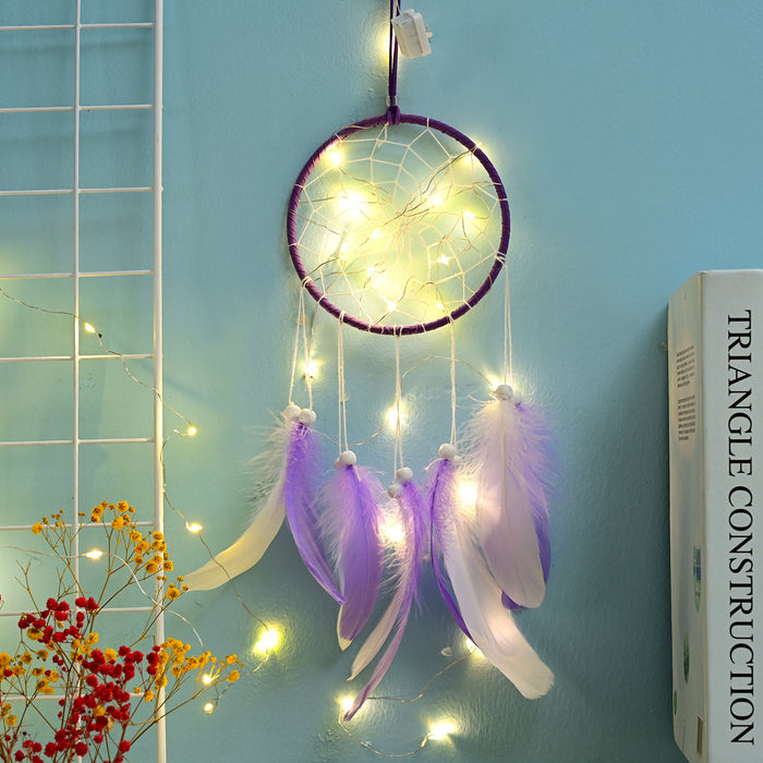 Jewelry WholesaleWholesale night light hand-woven single catcher net MOQ≥2 JDC-DC-JunX008 Dreamcatcher 俊贤 %variant_option1% %variant_option2% %variant_option3%  Factory Price JoyasDeChina Joyas De China