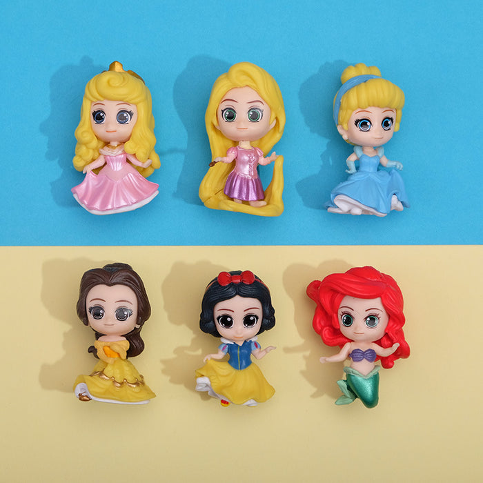 Wholesale keychain pvc blind box 6 cute princess fridge stickers doll MOQ≥10 JDC-KC-QMou017