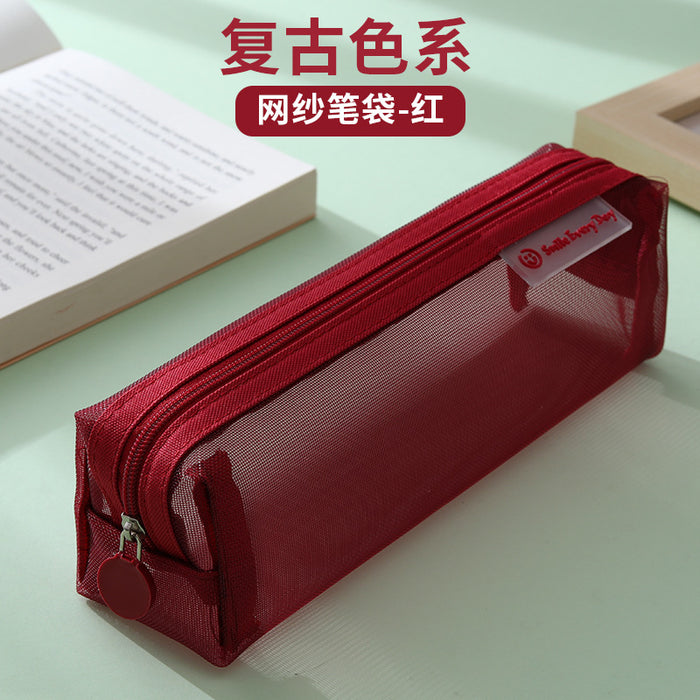 Wholesale pencil bag plastic transparent stationery bag large capacity MOQ≥2 JDC-PB-XuF001