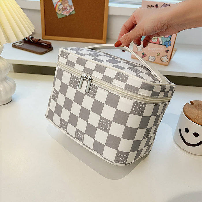 Wholesale Cosmetic bag Polyester Checkerboard Large Capacity JDC-CB-JiJ002