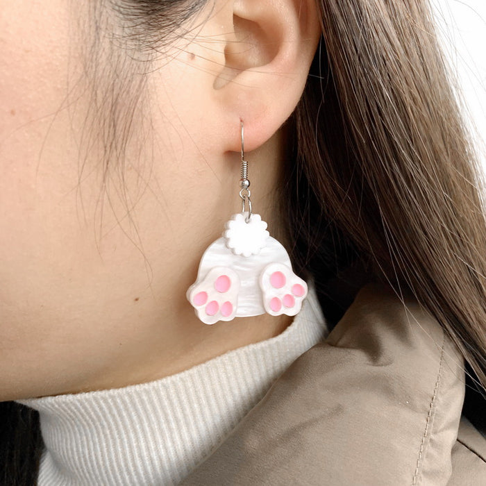 Jewelry WholesaleWholesale Easter Asymmetric Bunny Butt Earrings JDC-ES-XUEP006 Earrings 雪帕 %variant_option1% %variant_option2% %variant_option3%  Factory Price JoyasDeChina Joyas De China