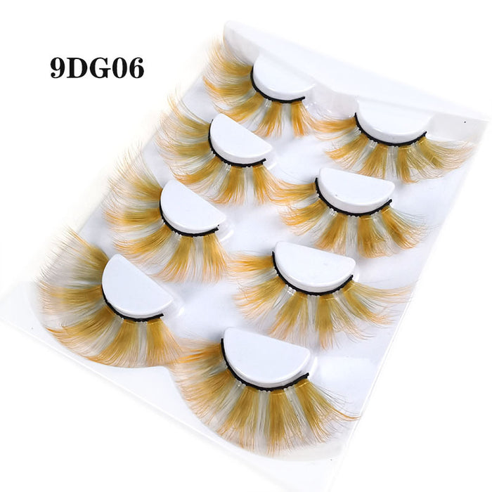 Wholesale Christmas 3D Color Thick Exaggerated False Eyelashes MOQ≥3 JDC-EY-ZXin005