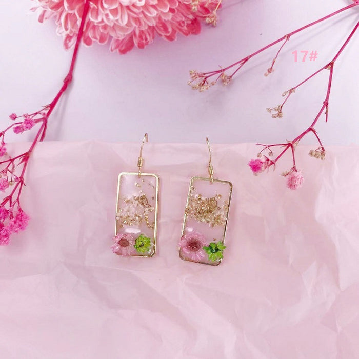 Jewelry WholesaleWholesale geometric natural rose pearl dried flower earrings JDC-ES-XuanY006 Earrings 宣妍 %variant_option1% %variant_option2% %variant_option3%  Factory Price JoyasDeChina Joyas De China