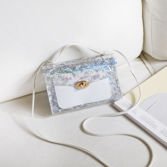 Wholesale PU Transparent Sequin Jelly Shoulder Bag JDC-SD-Linshan006