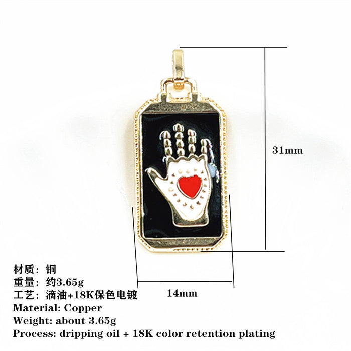 Wholesale Necklace Copper Drip Oil Tarot Cards Palm Devil's Eye Jellyfish MOQ2≥2 JDC-NE-ZIYN008