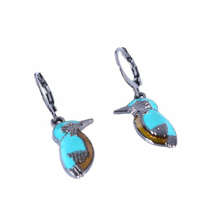 Wholesale Earrings Alloy Vintage Turquoise Bird MOQ≥2pairs JDC-ES-NiM004