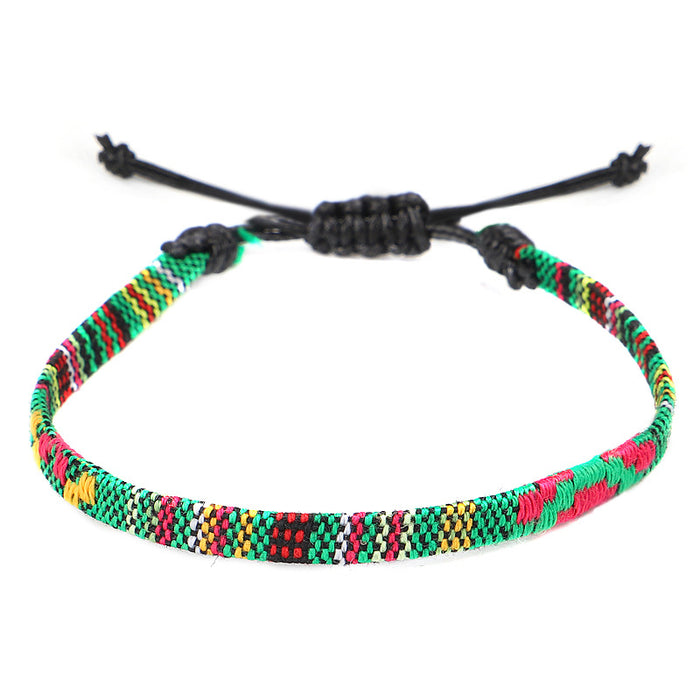 Wholesale Anklet Boho Anklet Hand Braided Rainbow Color Anklet LGBT MOQ≥3 JDC-AS-QiuX001