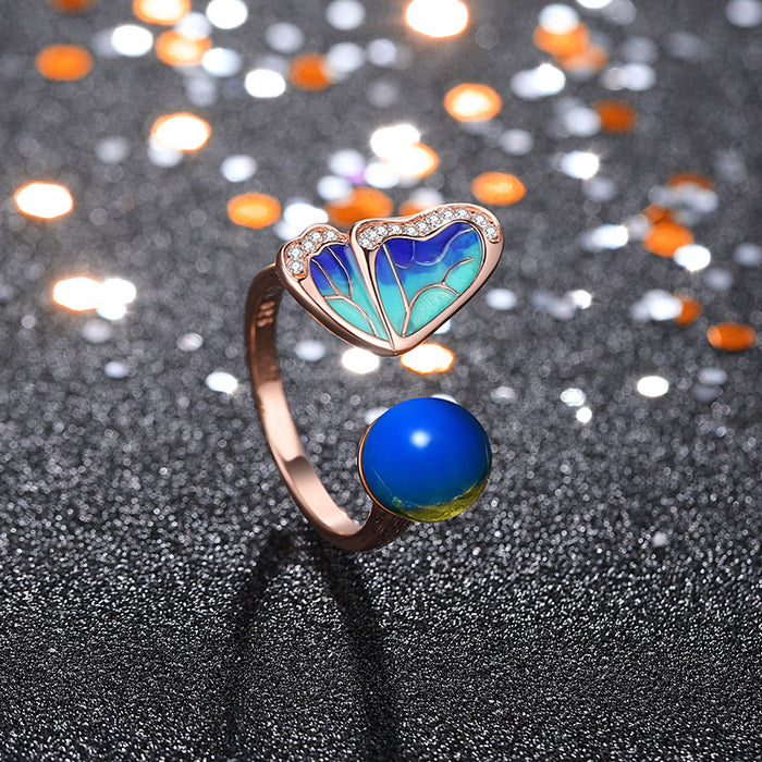 Jewelry WholesaleWholesale Enamel Color Drop Glaze Butterfly Copper Ring MOQ≥2 JDC-RS-ARY001 Rings 艾尔缘 %variant_option1% %variant_option2% %variant_option3%  Factory Price JoyasDeChina Joyas De China