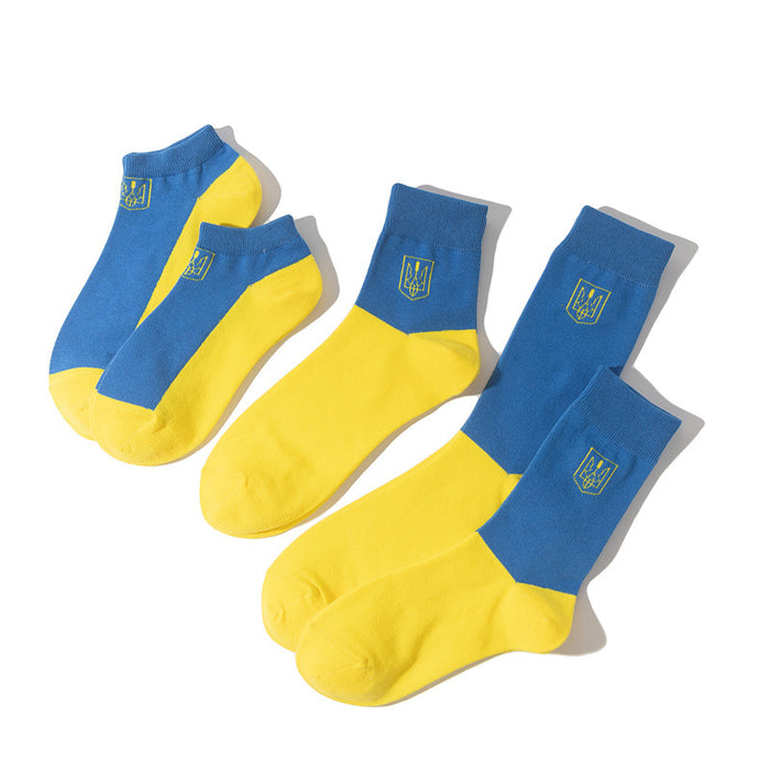 wholesale socks cotton ukrainian flag socks MOQ≥10 JDC-SK-HuiHe028