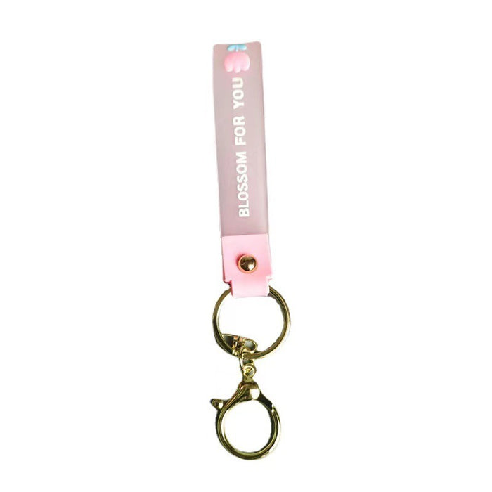 Wholesale Keychain PVC Soft Rubber Flower Translucent Lanyard MOQ≥10 JDC-KC-ZaoYang002