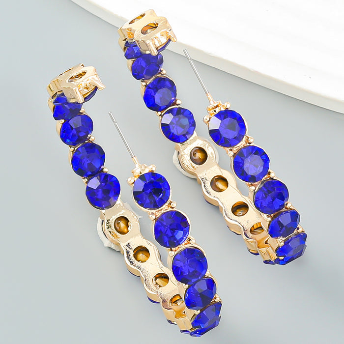 Wholesale Earrings Alloy Rhinestone Earrings Round JDC-ES-JL1042