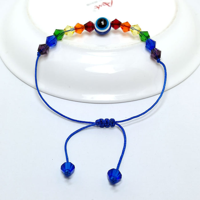 Wholesale Simia Stained Glass Crystal Same Sex Rainbow Eye Bracelet MOQ≥2 JDC-BT-HaoL007