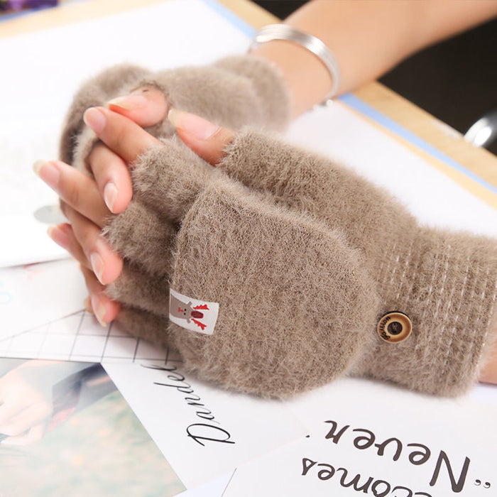 Wholesale Acrylic Imitation Mink Fleece Flip Cover Fingerless Warm JDC-GS-QinS004