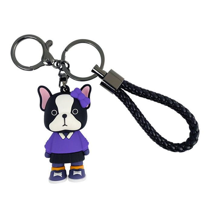 Wholesale Exquisite Creative Couple Bulldog Car Keychain JDC-KC-SCheng021