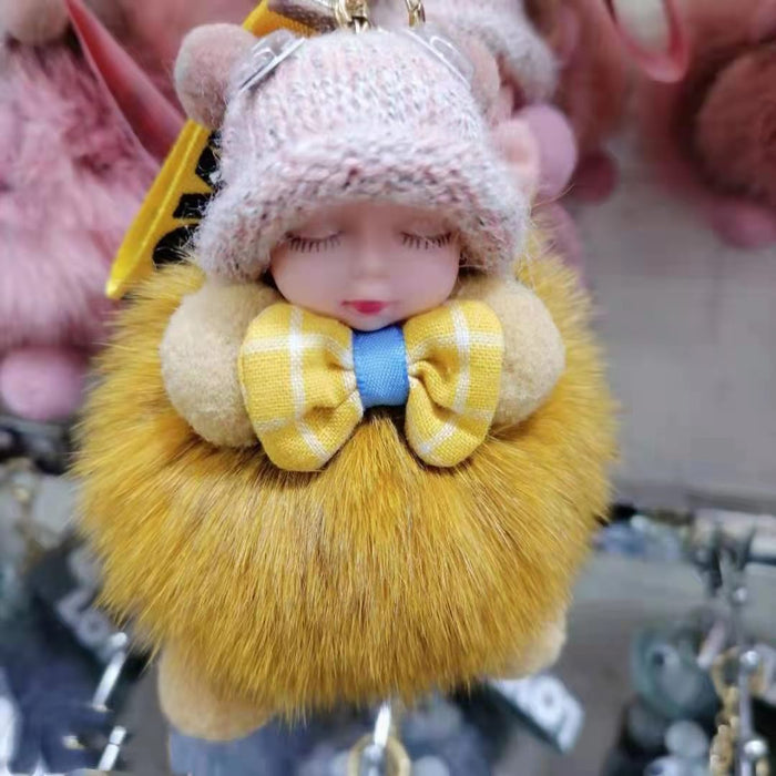 Wholesale Hairball Sleeping Doll Plush Keychain MOQ≥2 JDC-KC-HGuan001