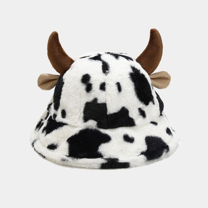 Wholesale Hat Imitation Rabbit Fur Cute Horn Plush Fisherman Hat MOQ≥2 JDC-FH-LvYi036