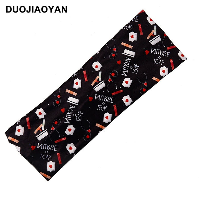 Wholesale Medical Stretch Printed Polyester Anti-Stretch Sweat Absorbent Headband MOQ≥3 JDC-HD-Jiaoy013