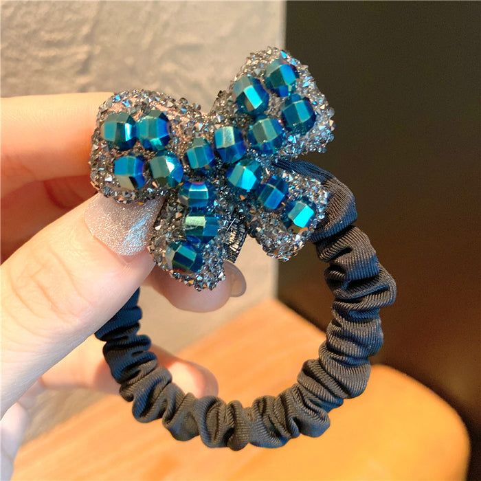 Jewelry WholesaleWholesale Retro Small Fragrance Hair Ring Flash Diamond Flower Bow JDC-HS-Nuanm002 Hair Scrunchies 暖铭 %variant_option1% %variant_option2% %variant_option3%  Factory Price JoyasDeChina Joyas De China