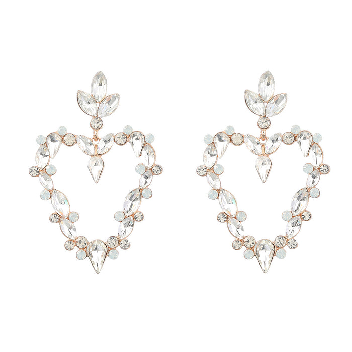 Wholesale Alloy Diamond Rhinestone Heart Earrings JDC-ES-JL994