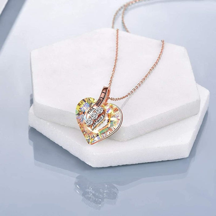 Wholesale Necklace Fashion Women's Love Letters Crystal Pendant Necklace JDC-NE-XunO044