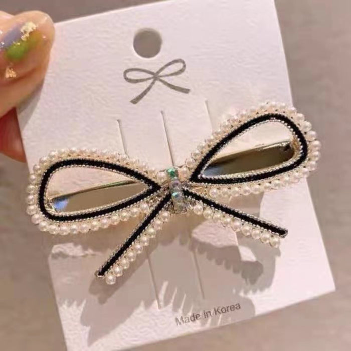 Jewelry WholesaleWholesale Rhinestone Pearl Bow Metal Hair Clip JDC-HC-Yongh003 Hair Clips 永恒 %variant_option1% %variant_option2% %variant_option3%  Factory Price JoyasDeChina Joyas De China