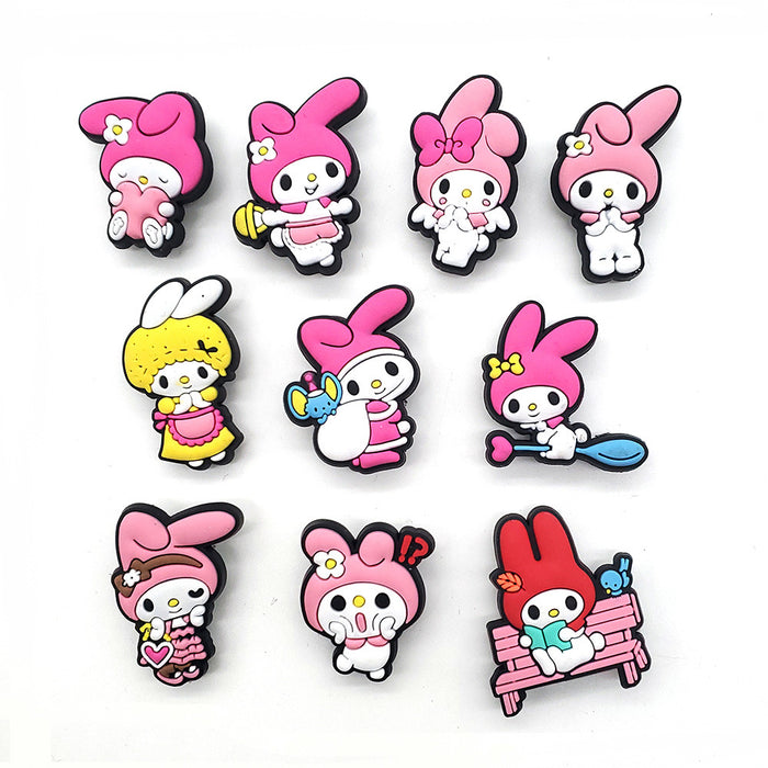 Wholesale set of 10 Cartoon Cute PVC DIY Accessories Croc Charms (M) MOQ≥3 JDC-CCS-WanX027