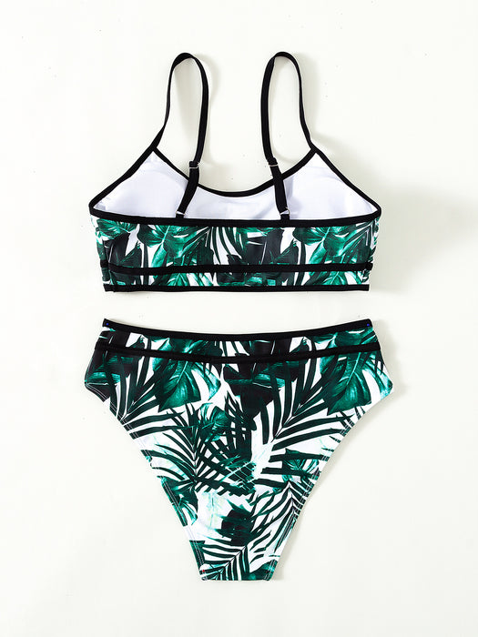 Jewelry WholesaleWholesale tropical rainforest printer split bathing suit bikini JDC-SW-YSha008 Swimwear 燕莎 %variant_option1% %variant_option2% %variant_option3%  Factory Price JoyasDeChina Joyas De China