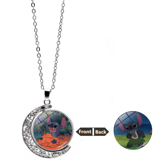 Wholesale Necklace Women's Versatile Explosive Double Sided Rotating Moon JDC-NE-JiaYun005