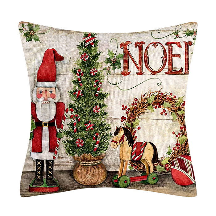 Wholesale Pillowcase Christmas Pillowcase Linen Christmas Landscape JDC-PW-Mengde003