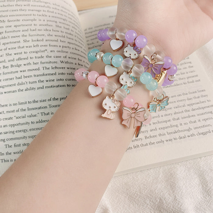 Wholesale Small Fresh Cute Healing Color Beaded Bracelet MOQ≥2 JDC-BT-ChenY011