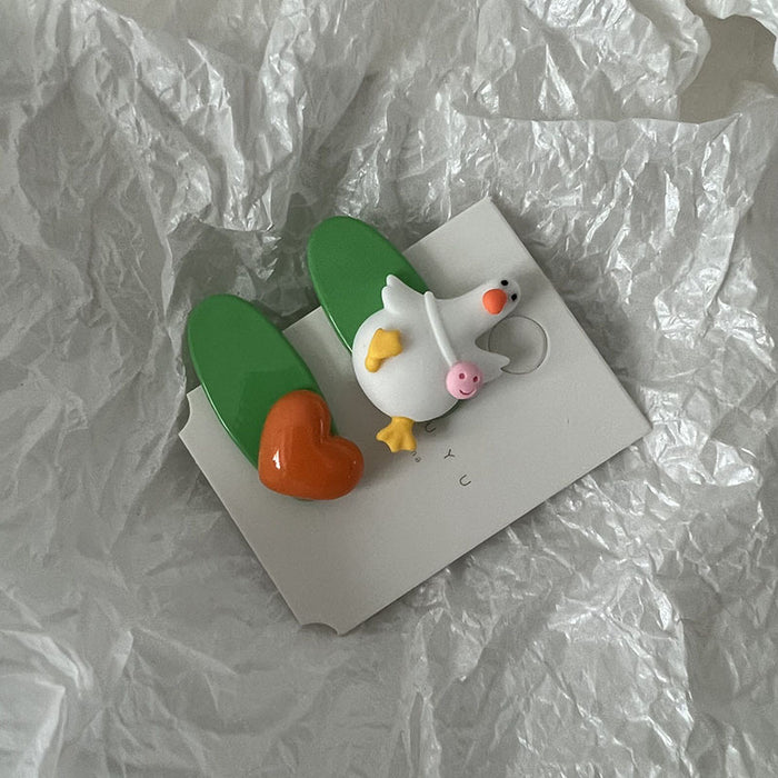 Wholesale Hair Clips Plastic Cute Ducks Children JDC-HC-Qianq004