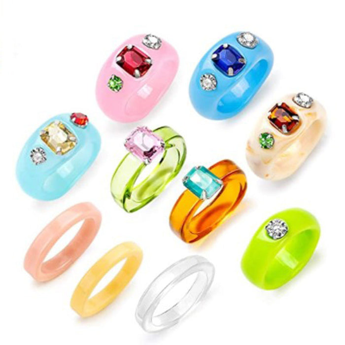 Jewelry WholesaleWholesale Fancy Color Diamond Transparent Fruit Ring Set JDC-RS-Yunhe003 Rings 芸禾 %variant_option1% %variant_option2% %variant_option3%  Factory Price JoyasDeChina Joyas De China