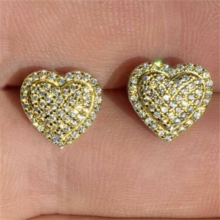 Jewelry WholesaleWholesale micro-inlaid zircon heart stud earrings JDC-ES-Caos013 Earrings 曹适 %variant_option1% %variant_option2% %variant_option3%  Factory Price JoyasDeChina Joyas De China