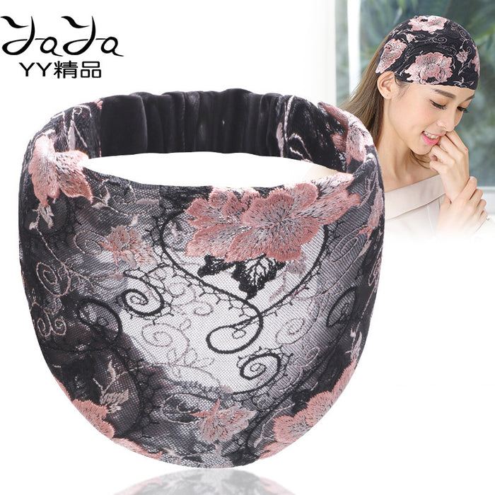 Jewelry WholesaleWholesale ethnic style lace flower blue wide-brimmed headband JDC-HD-Chunj005 Headband 纯界 %variant_option1% %variant_option2% %variant_option3%  Factory Price JoyasDeChina Joyas De China