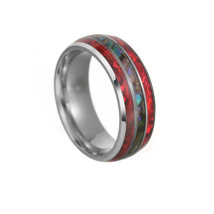 Wholesale Rings Titanium Steel Men Shell Wood MOQ≥2 JDC-RS-ShouM009