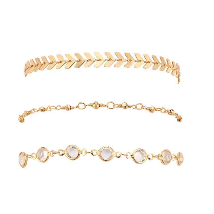 Jewelry WholesaleWholesale fashion fishbone chain Anklets JDC-AS-YeB014 Anklet 烨贝 %variant_option1% %variant_option2% %variant_option3%  Factory Price JoyasDeChina Joyas De China