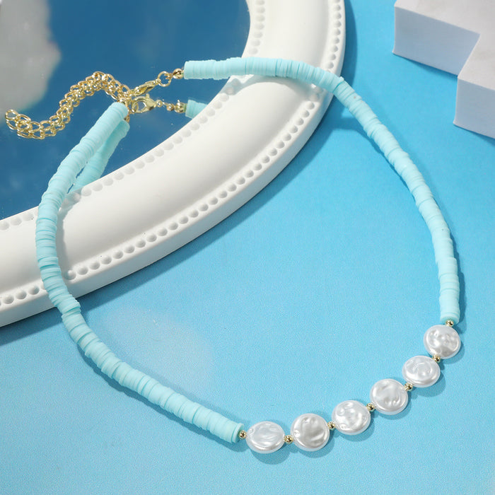 Wholesale summer ins style colored soft ceramic necklace JDC-NE-JiaYi002