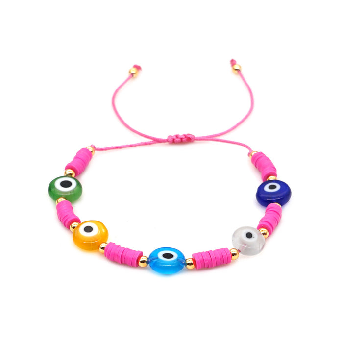 Wholesale Simple Bohemian Seaside Beach Wind 4mm Color Clay bead bracelet  JDC-BT-YuX002