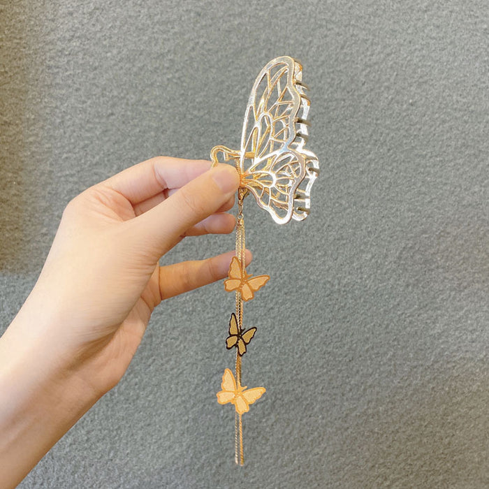 Wholesale Metal Large Hairpin Stereo Butterfly Tassel Grab Clip JDC-HC-GSHX106