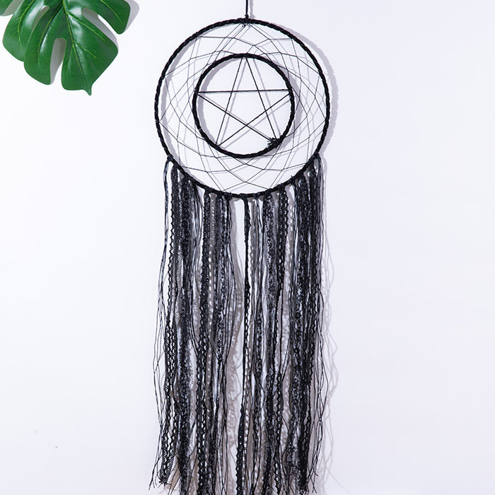 Wholesale Black Lace Triangle Round Dreamcatcher JDC-DC-BGuan001