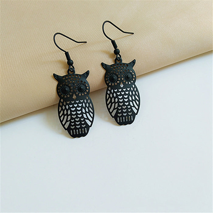 Wholesale Earrings Metal Cute Owl Earrings JDC-ES-AiMei025