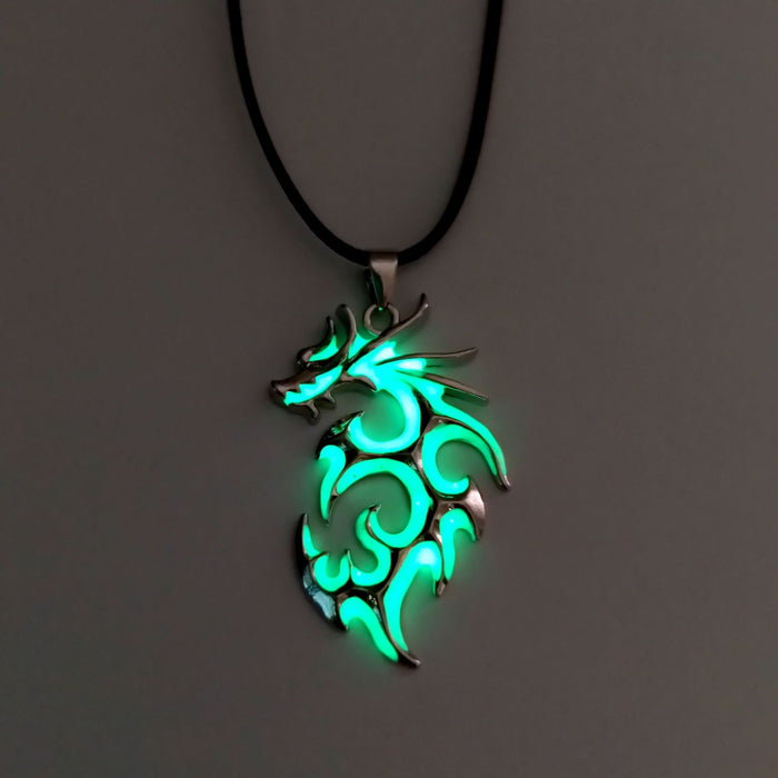 Wholesale trendy men domineering luminous flame dragon necklace JDC-NE-zifei001