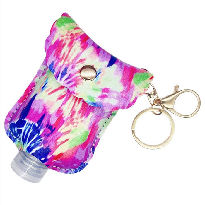 Wholesale Hand Sanitizer Color PU Leather Case Keychain MOQ≥2 JDC-KC-WenJ009