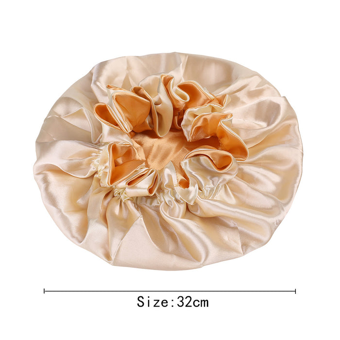 Wholesale Large Double Layer Satin Stretch Nightcap Wide Brim Solid Color JDC-FH-MuSi002