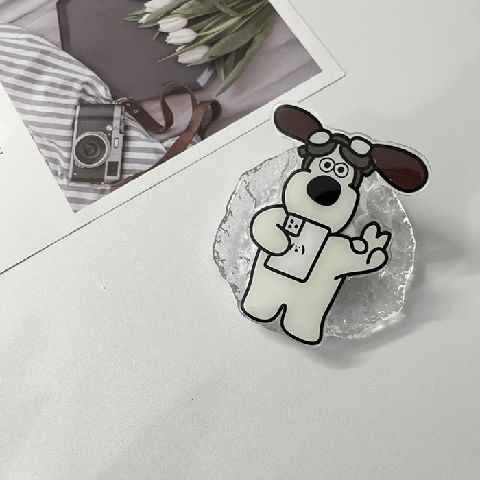 Wholesale Grip Epoxy Cute Puppy Retractable Folding Paste Type JDC-PS-HXiang002