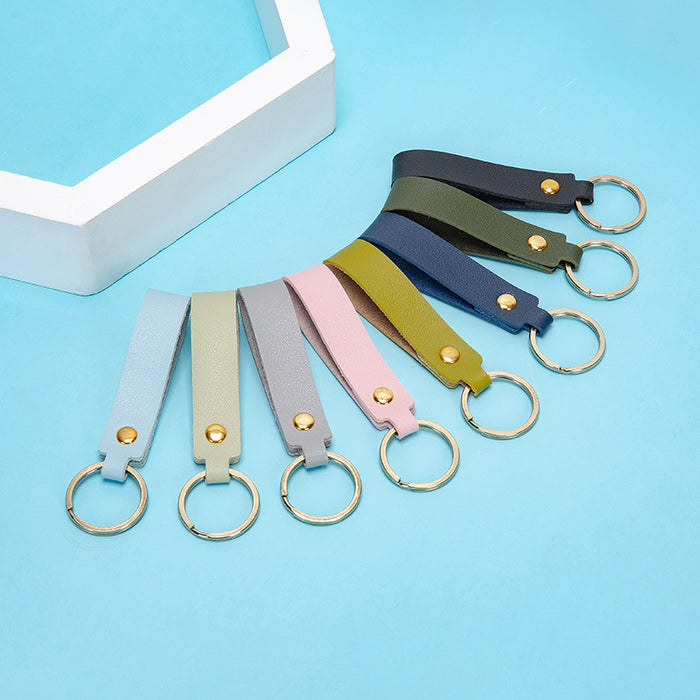 Wholesale Keychains PU Leather Car Simple Solid Color JDC-KC-XingR003