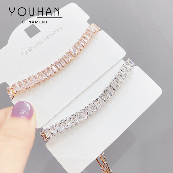 Jewelry WholesaleWholesale zircon pull adjustable gold plated diamond tennis chain JDC-BT-YouH010 Bracelet 优涵 %variant_option1% %variant_option2% %variant_option3%  Factory Price JoyasDeChina Joyas De China