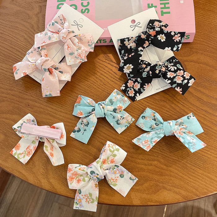 Wholesale Hairpin Cloth Children's Floral Bow MOQ≥2 JDC-HC-WangFeng004